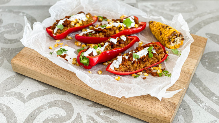 Veganeeta: Kápia paprika padlizsánkrémmel töltve